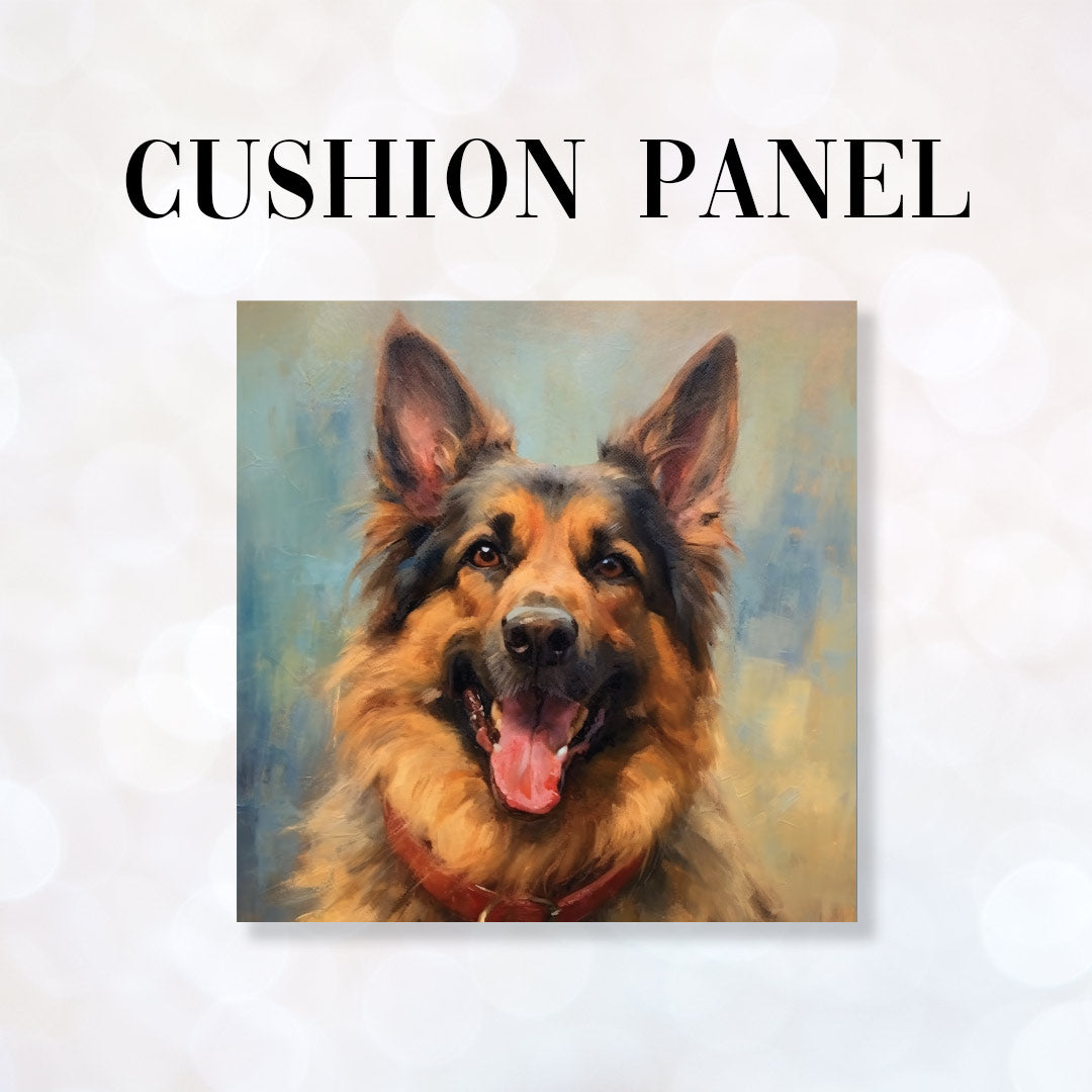 Fabric Panel with German Shepherd Dog for sewing Cushions. Custom