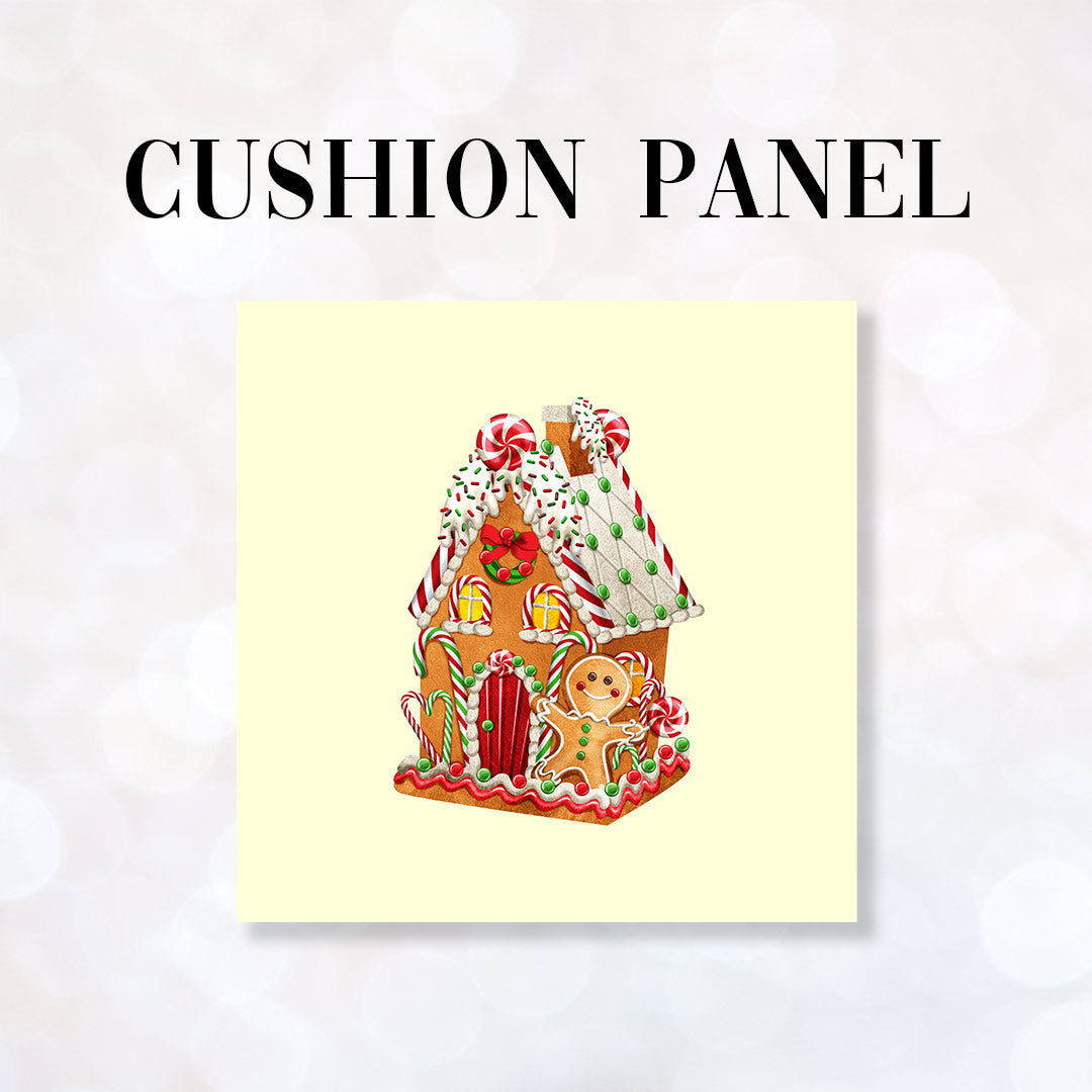 Gingerbread House Fabric Panel For Sewing Cushions. – Custom Fabrics Uk