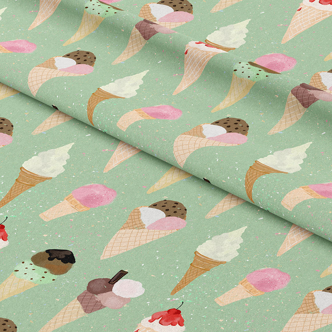 Ice Cream Mint Fabric Custom Fabrics UK