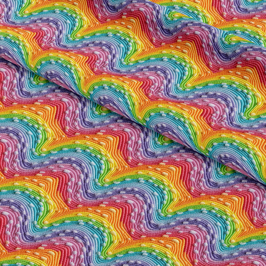 Rainbow Threads Embroidery fabric for Outdoor Cushions, Dressmaking