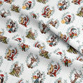 Santa's Little Helpers White Fabric