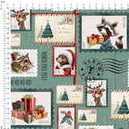 Letters To Santa Teal Fabric