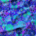 Bright Blue Floral Splash Fabric
