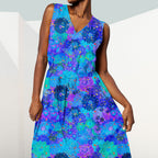Bright Blue Floral Splash Fabric