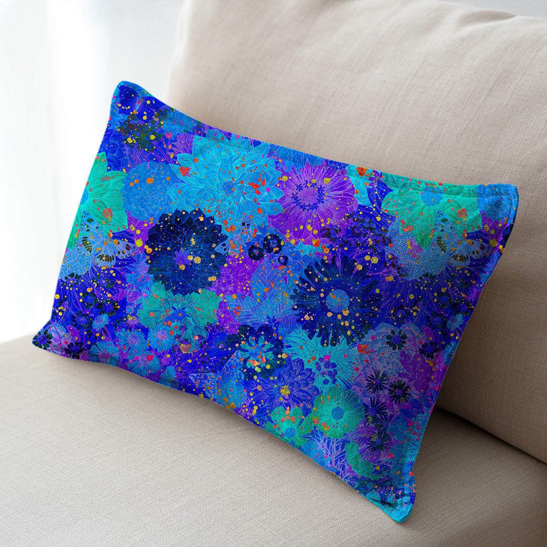 Bright Blue Floral Splash Fabric