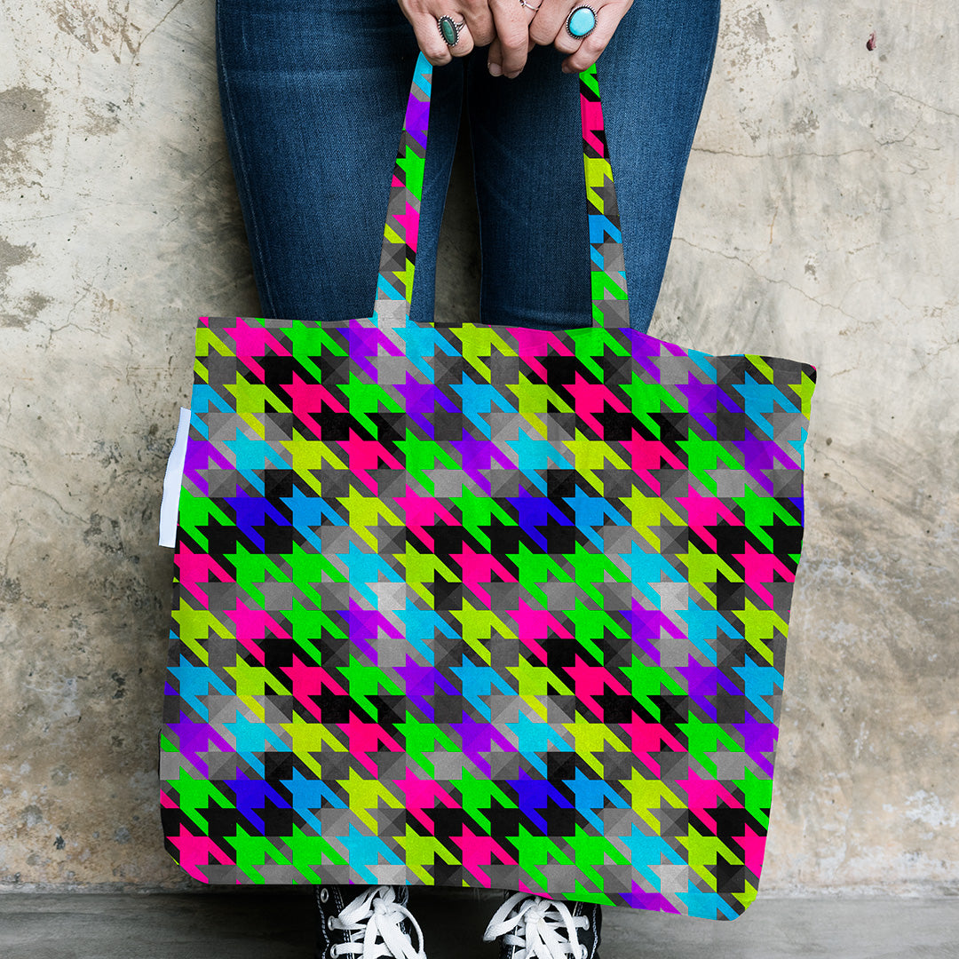 Highlighter Hounds Tooth Fabric