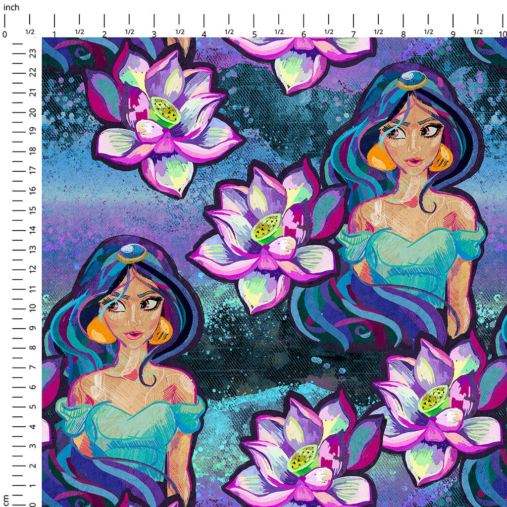 Jasmine and Lotus Fabric