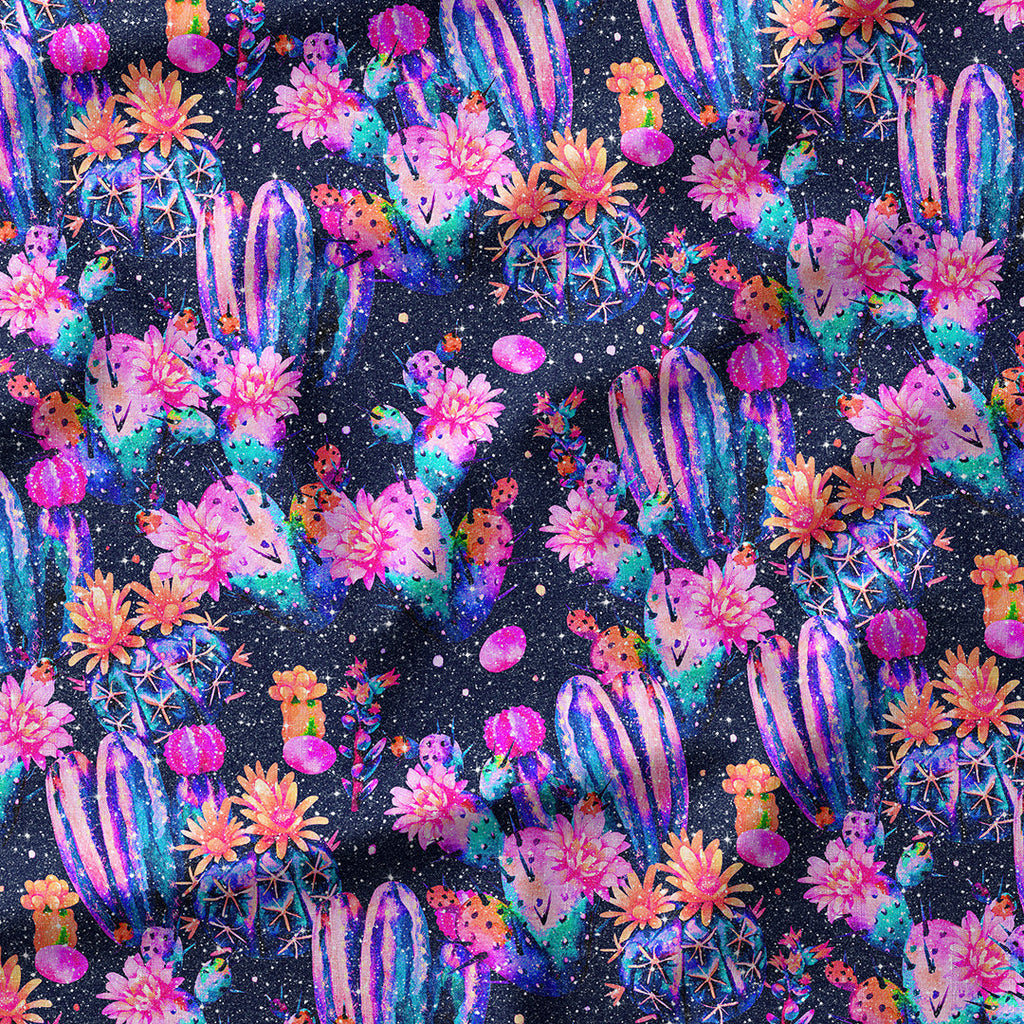 Neon Cactus Sparkle Fabric