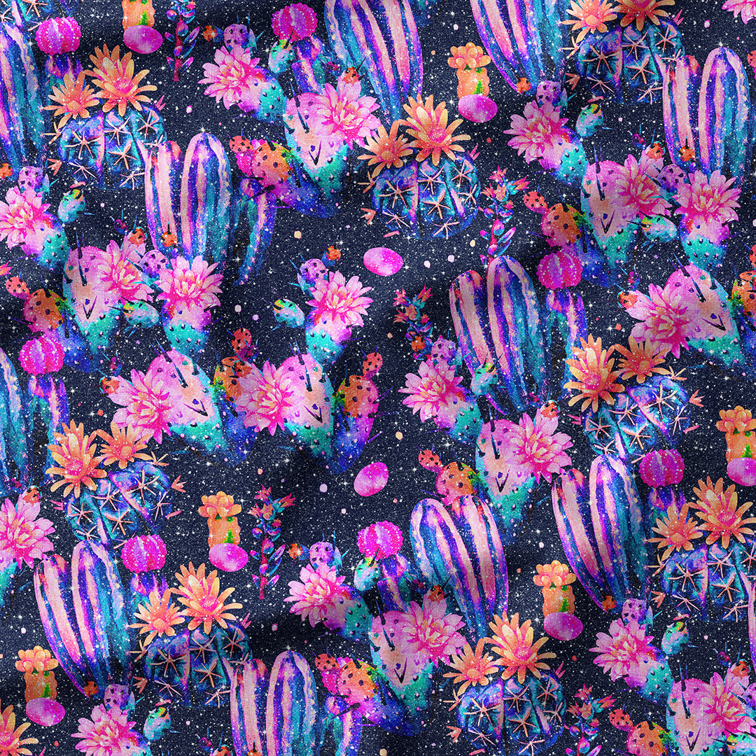 Neon Cactus Sparkle Fabric