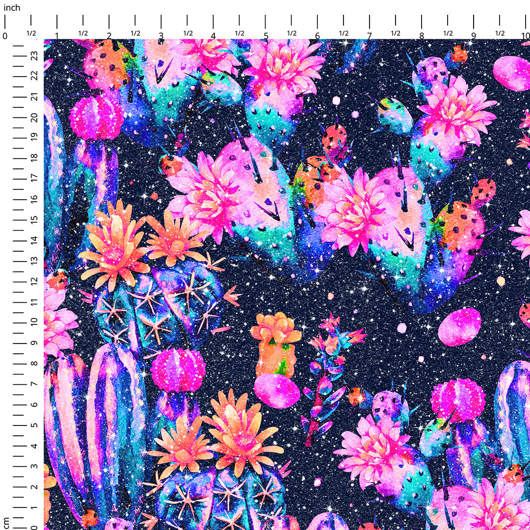 Neon Cactus Sparkle Fabric