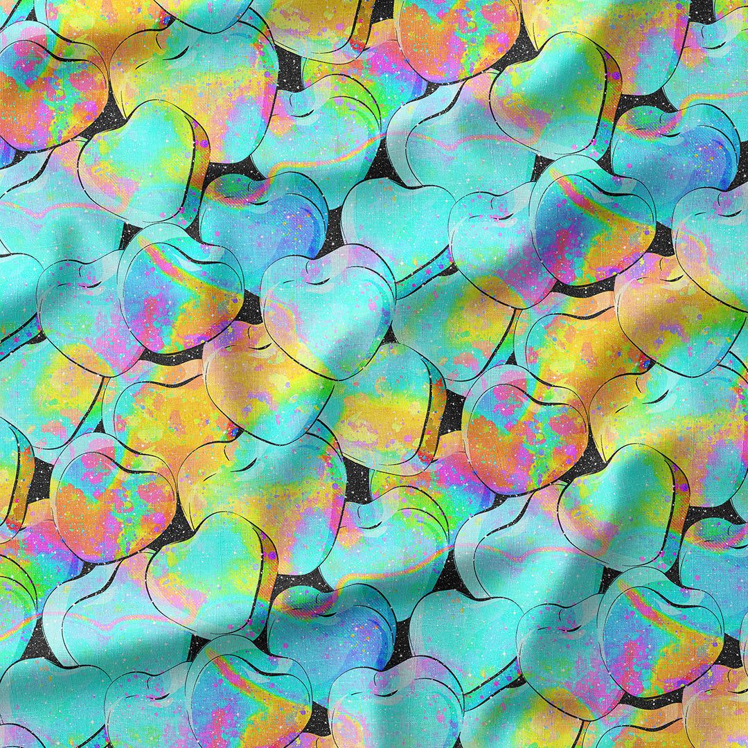 Neon Hearts Fabric