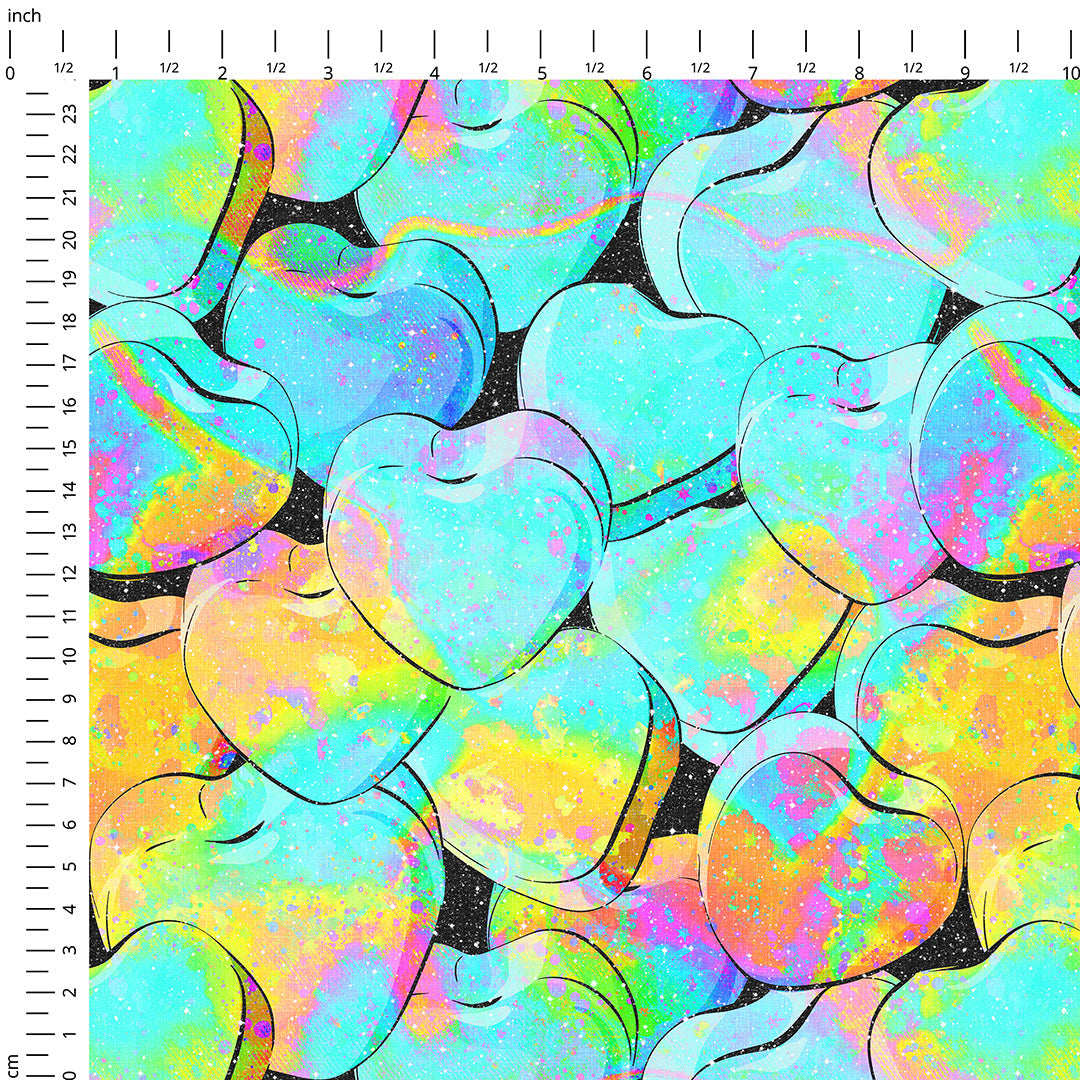 Neon Hearts Fabric