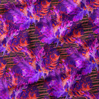 Orange and Purple Palm Abstract Fabric