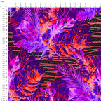 Orange and Purple Palm Abstract Fabric