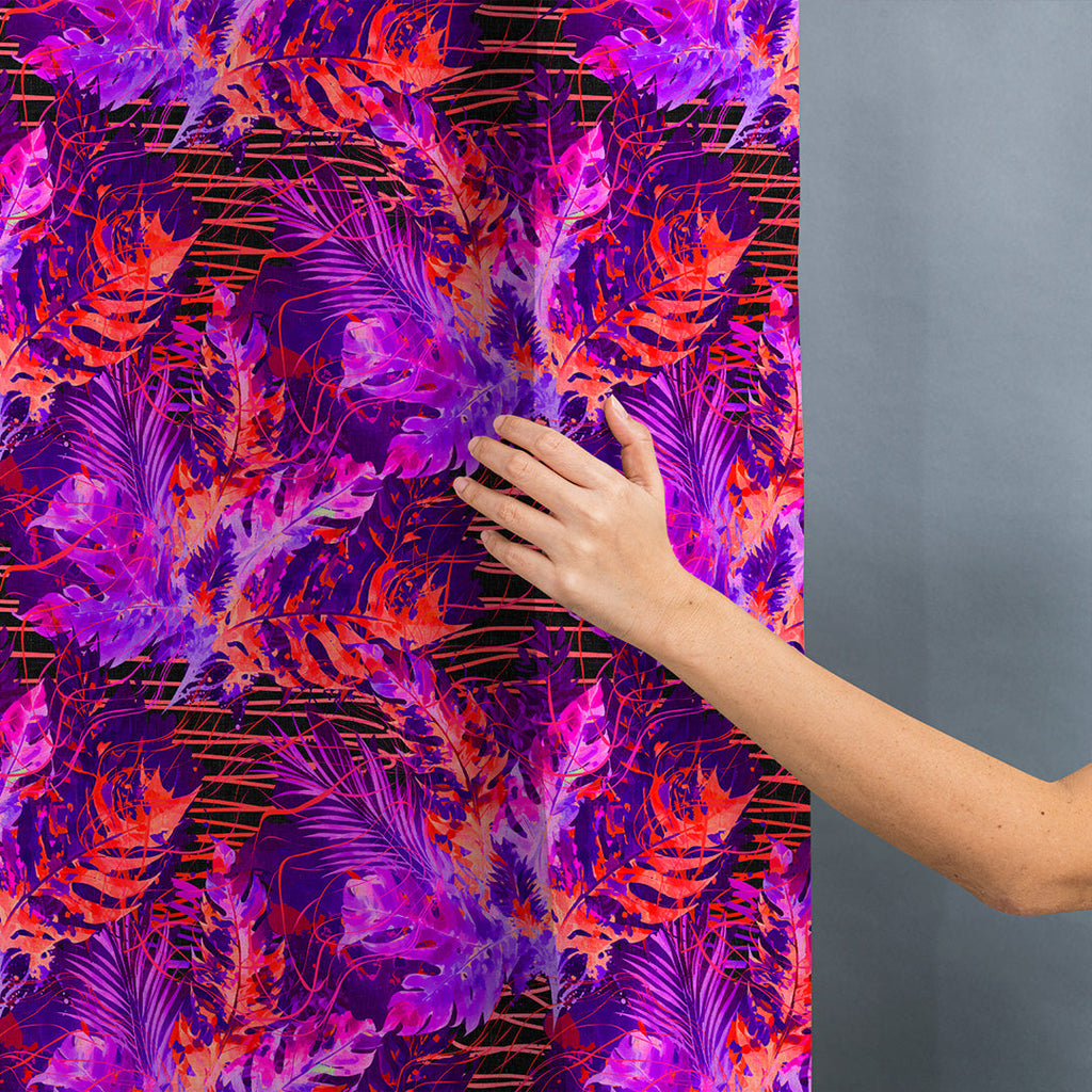 Orange and Purple Palm Abstract Fabric