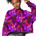 Orange and Purple Palm Abstract Fabric