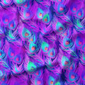 Purple Peacock Feathers Fabric