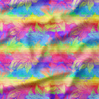 Rainbow Linen Flowers Fabric