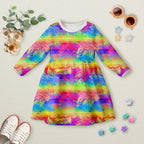 Rainbow Linen Flowers Fabric