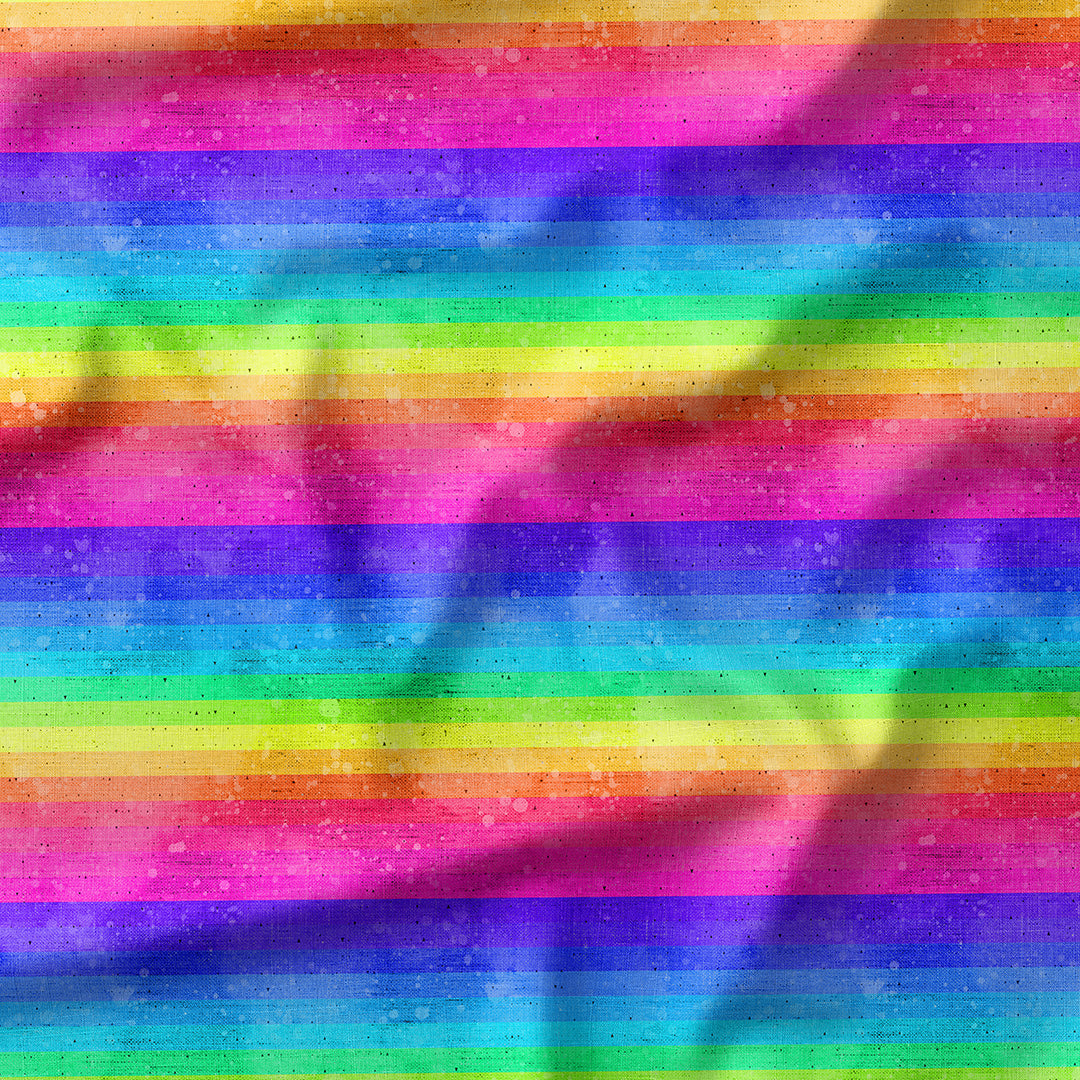 Rainbow Linen Stripes Fabric