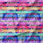 Rainbow Scribble Stripes Fabric