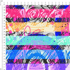 Rainbow Scribble Stripes Fabric
