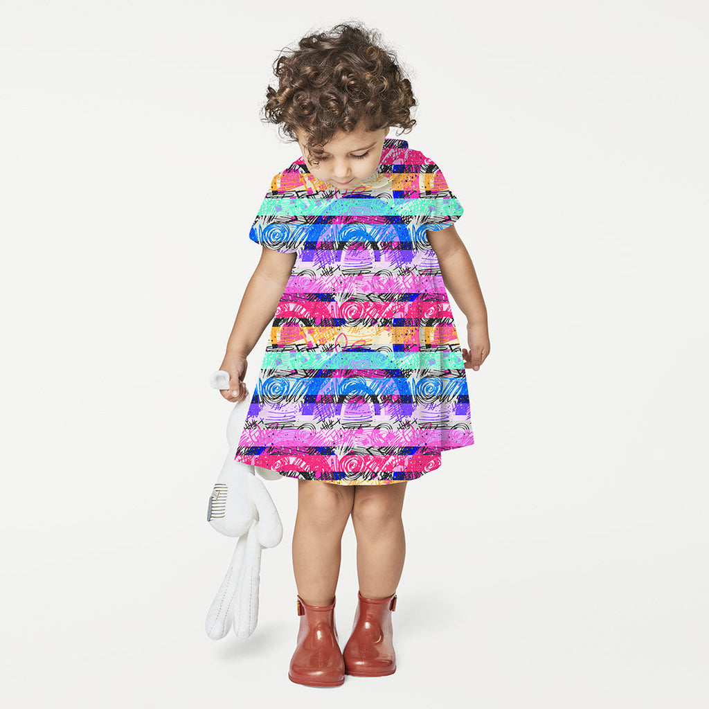 Rainbow Scribble Stripes Fabric