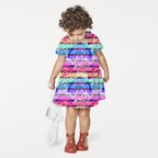 Rainbow Scribble Stripes Fabric