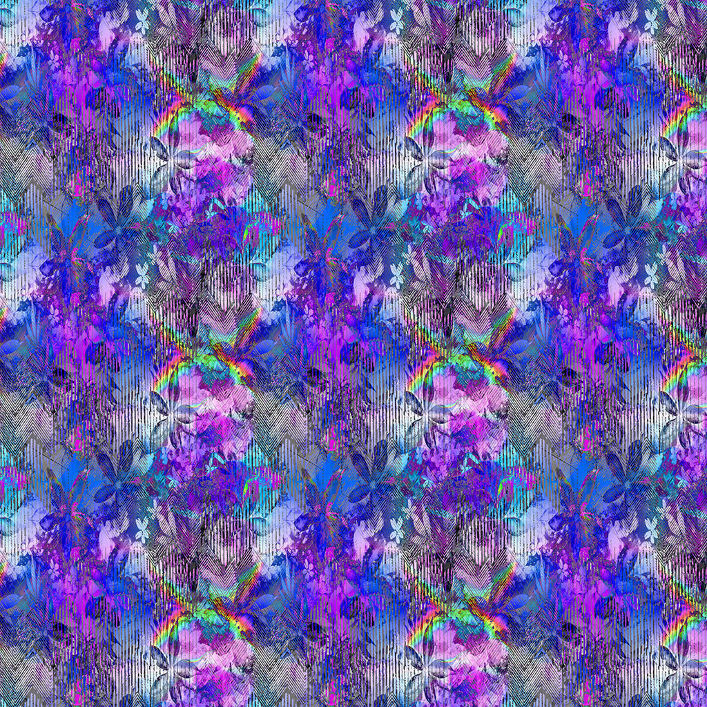 Tropical Blues Abstract Fabric