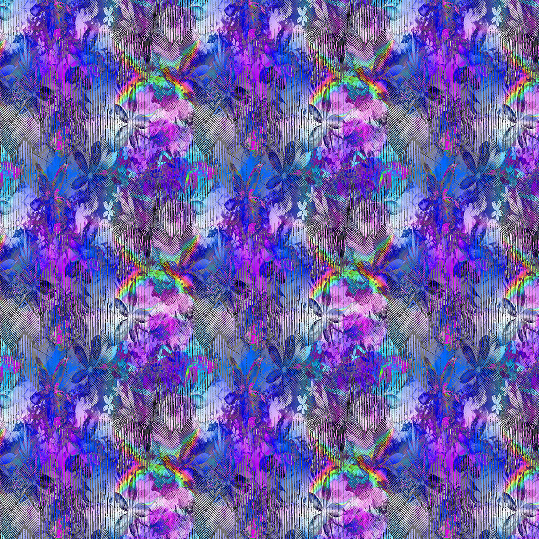 Tropical Blues Abstract Fabric
