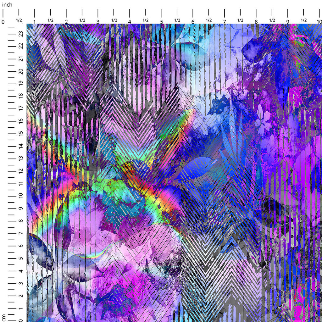 Tropical Blues Abstract Fabric