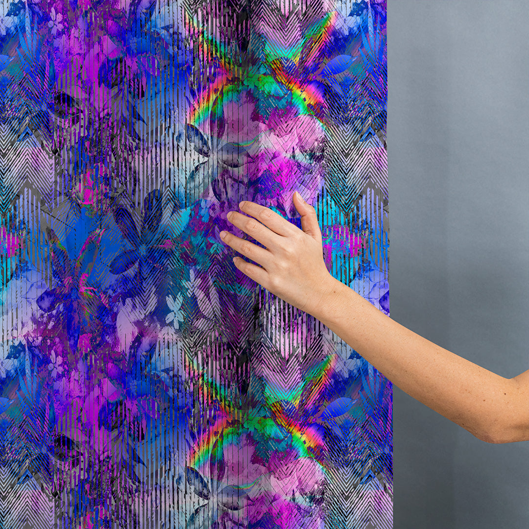 Tropical Blues Abstract Fabric