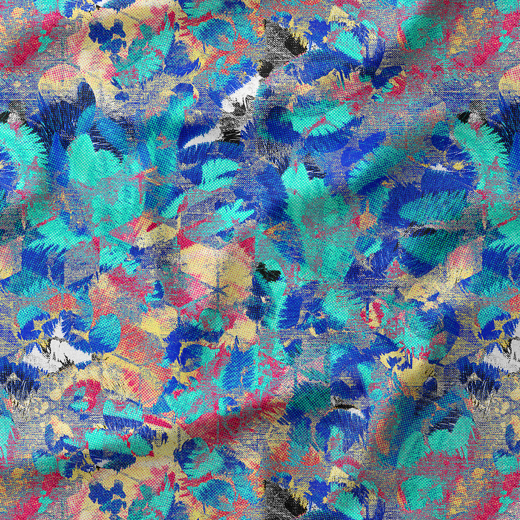 Yellow and Blue Abstract Fabric