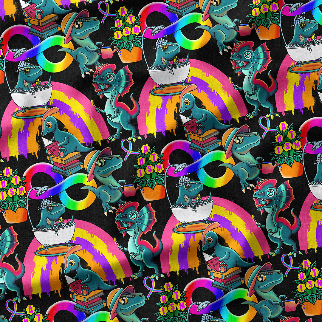 Autism Dinos Fabric