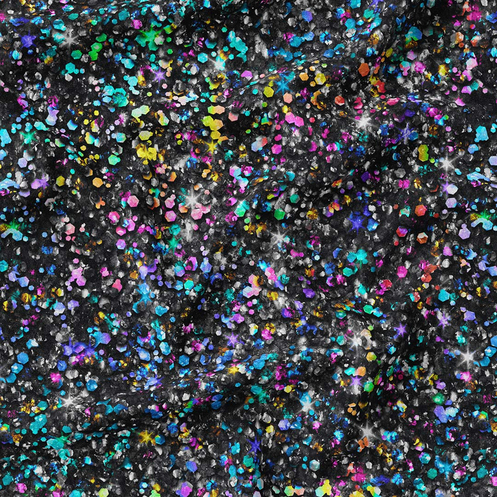 Black Chunky Glitter Fabric