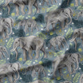 Elephants Teal Fabric
