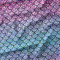 Glitter Scales Pink Blue Fabric