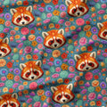 Panda Floral Teal Fabric