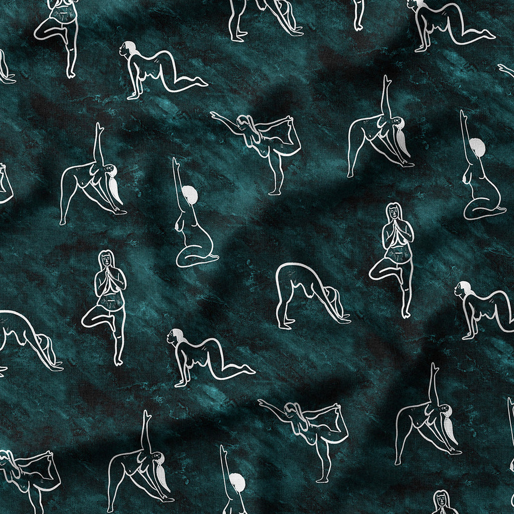 Yoga Flow Marbled Teal Fabric