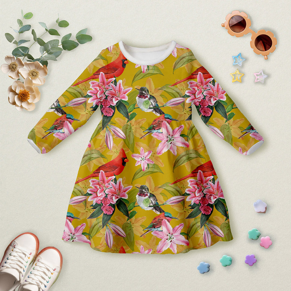 Birds On Mustard Fabric