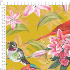 Birds On Mustard Fabric