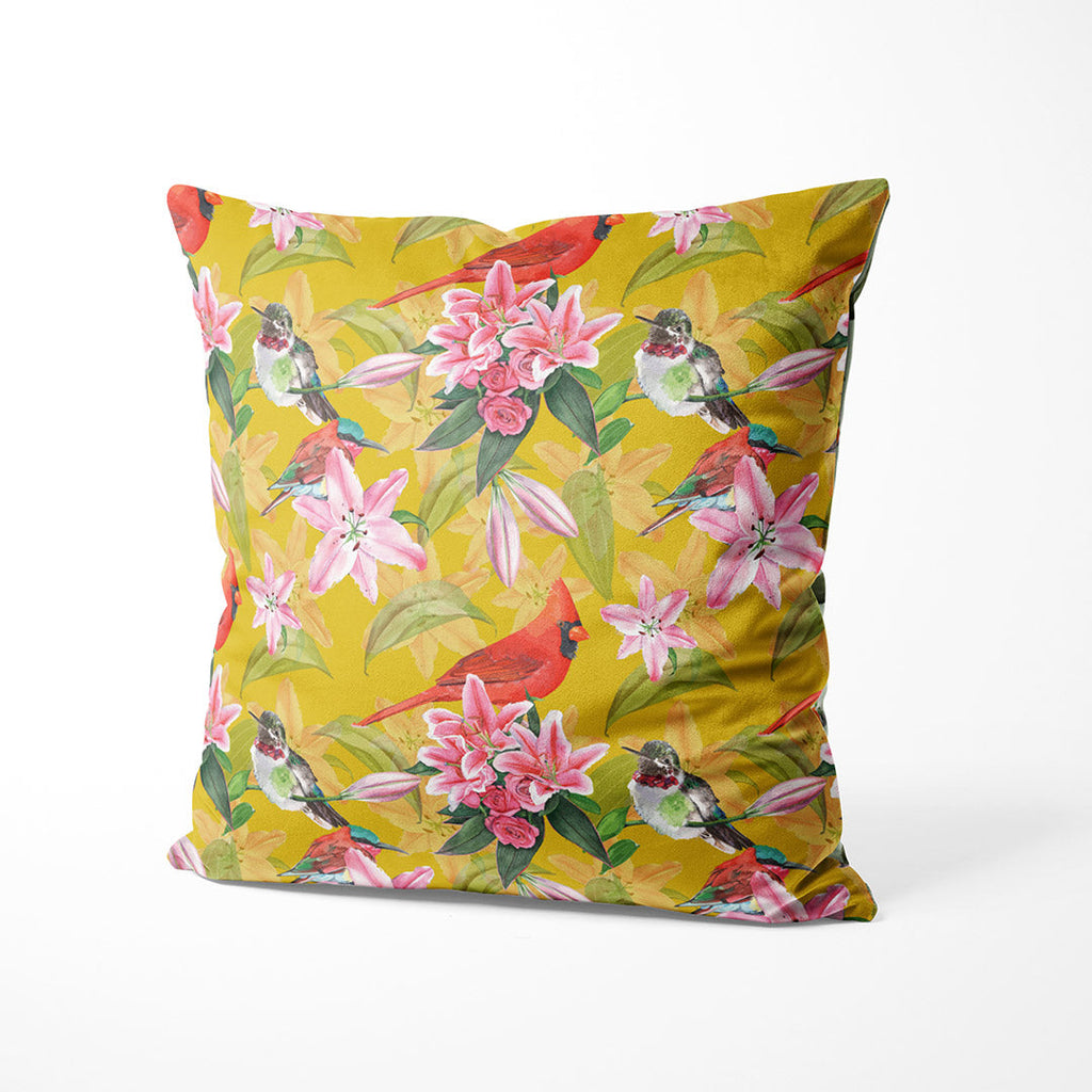 Birds On Mustard Fabric
