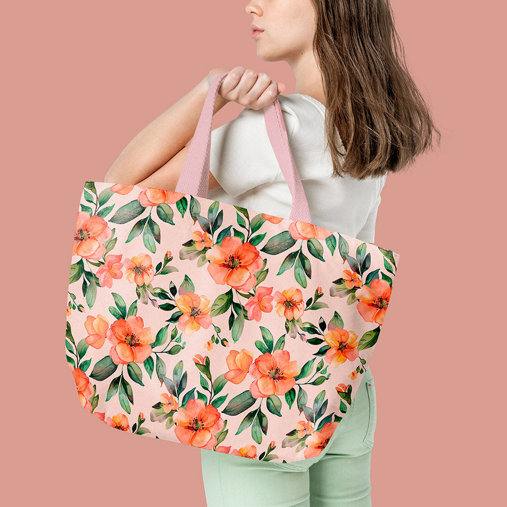 Peach Flowers Fabric