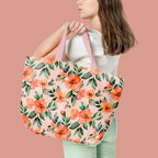 Peach Flowers Fabric