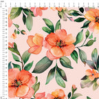 Peach Flowers Fabric
