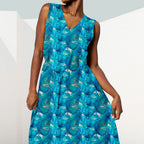 Blue Leaves Fabric