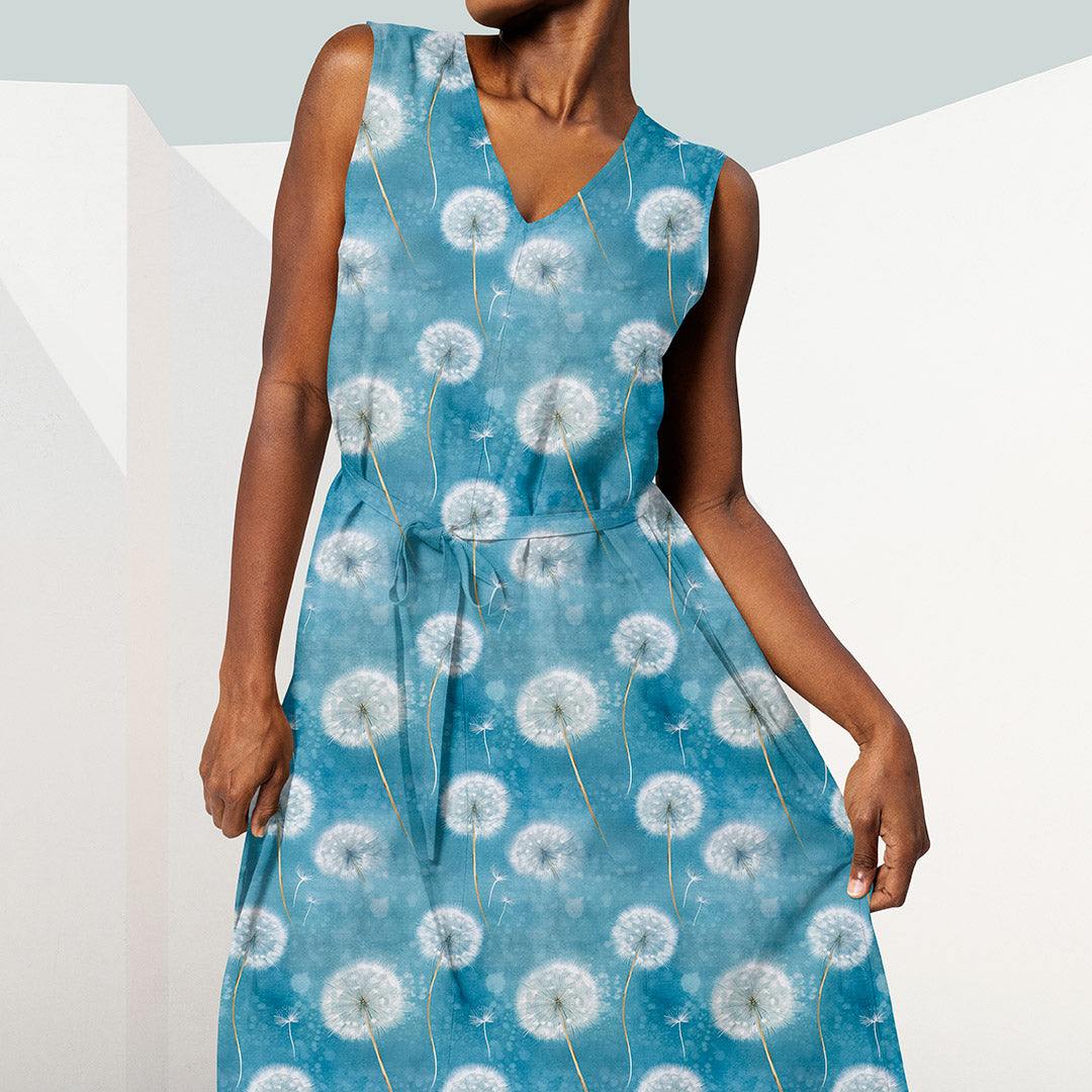 Dandelions Blue Fabric