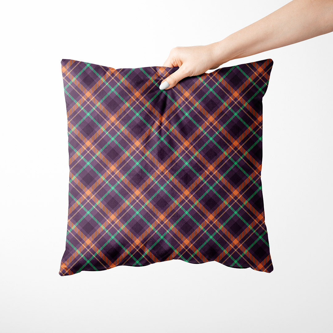 Purple and Orange Plaid Fabric 1199