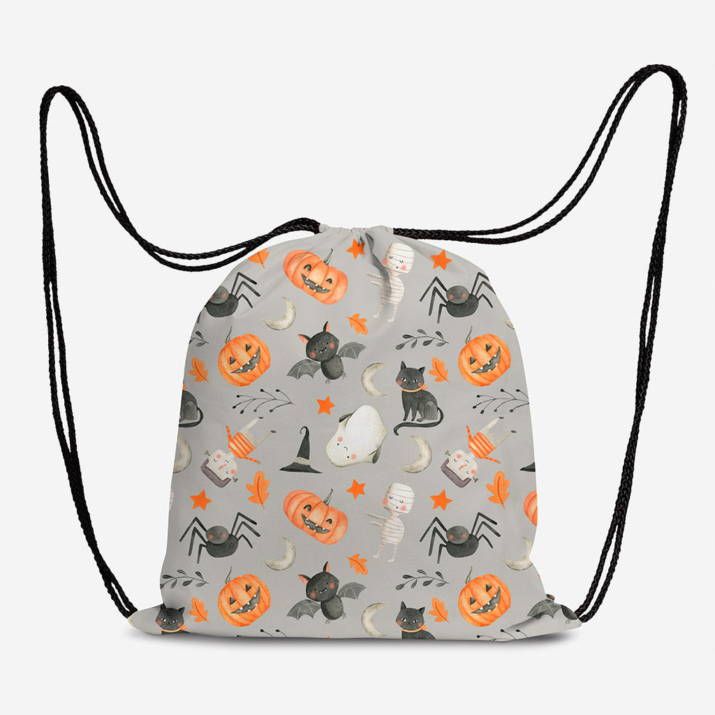 Grey Watercolour Halloween Fabric