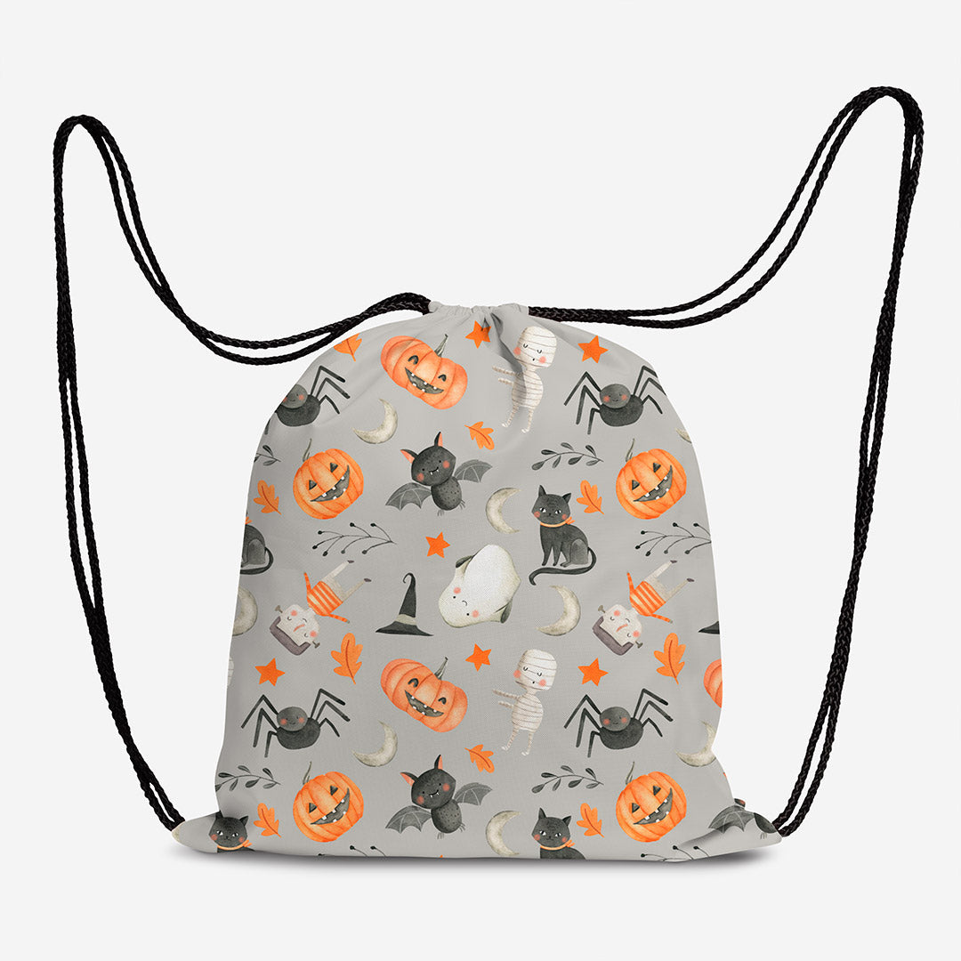Grey Watercolour Halloween Fabric